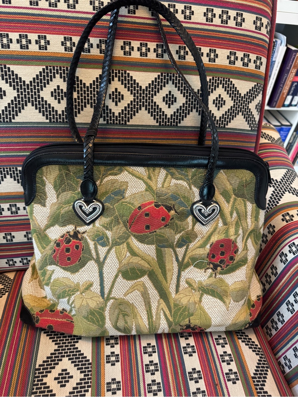 Brighton Collection Alyssa Ladybug Tapestry Large Handbag